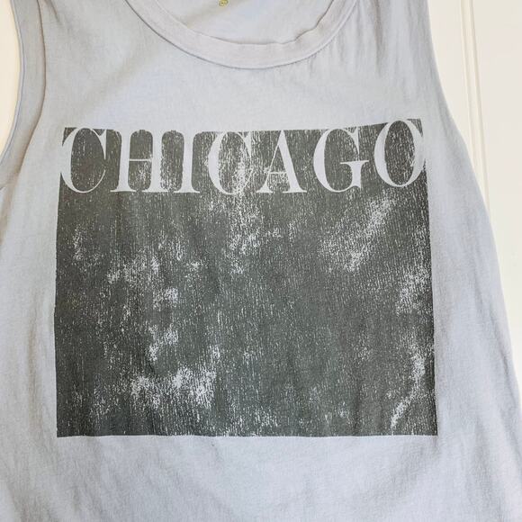 Project Social T Chicago Graphic Muscle T Shirt Blue Black Sz XS - Picture 2 of 6
